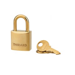 THIRARD - Cadenas à clé Luxe, laiton, intérieur, anse laiton, 20mm, laiton poli, 2 clés 0
