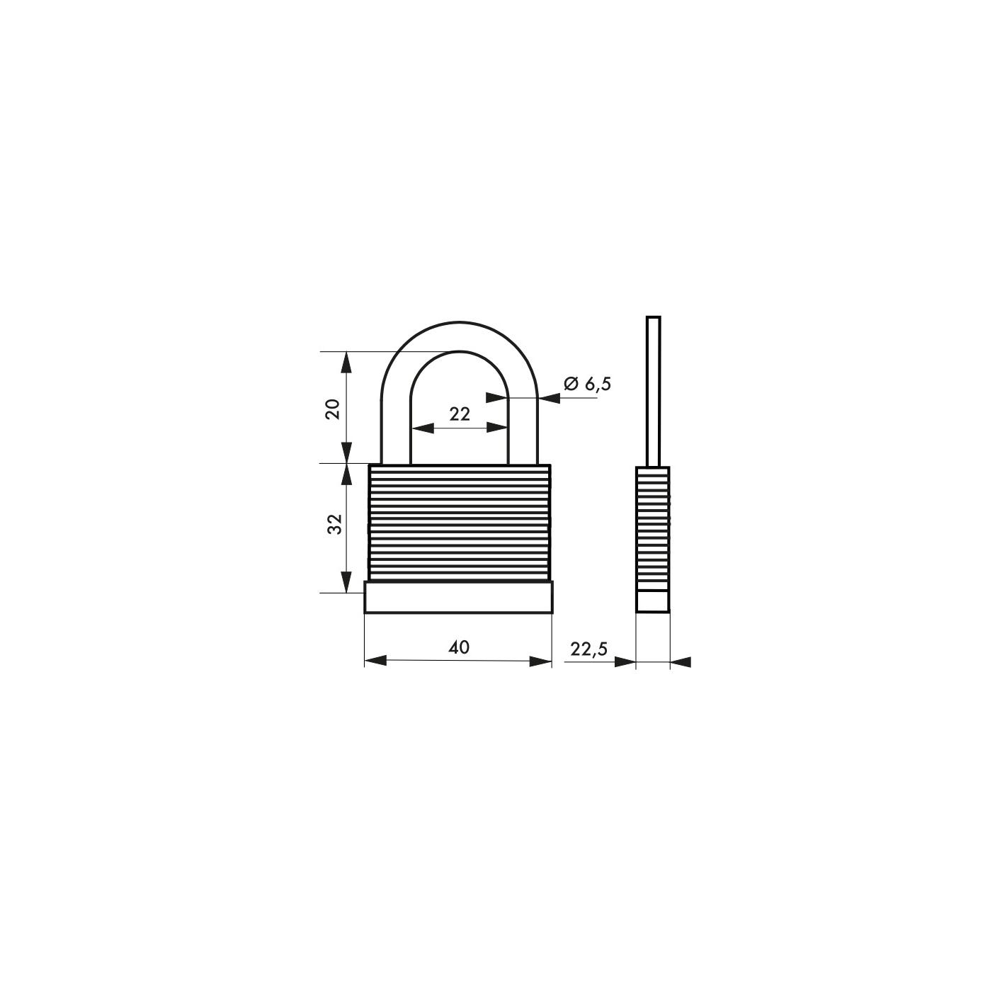 THIRARD - Cadenas à clé Slice, intérieur, corps lamelles acier, 40mm, 2 clés 1