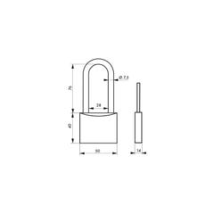THIRARD - Cadenas à clé Ruck, laiton, intérieur, anse 1/2 acier, 50mm, 2 clés 1