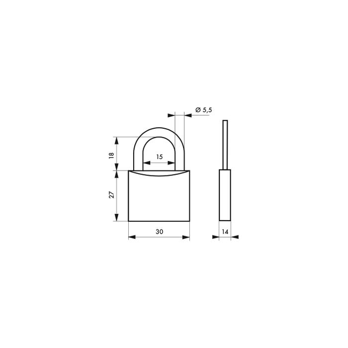 THIRARD - Cadenas à clé Happy Lock, acier, intérieur, anse acier, 30mm, rouge, 3 clés 1