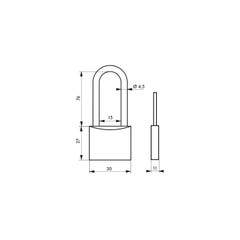 THIRARD - Cadenas à clé Ruck, laiton, intérieur, anse 1/2 acier, 30mm, 2 clés 1