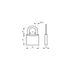 THIRARD - Cadenas à clé Happy Lock, acier, intérieur, anse acier, 30mm, bleu, 3 clés 1