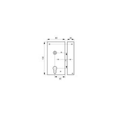 THIRARD - Boitier de serrure en applique double entrée à fouillot pour portail bois, réversible, axe 45mm, 80x150mm, noir 1