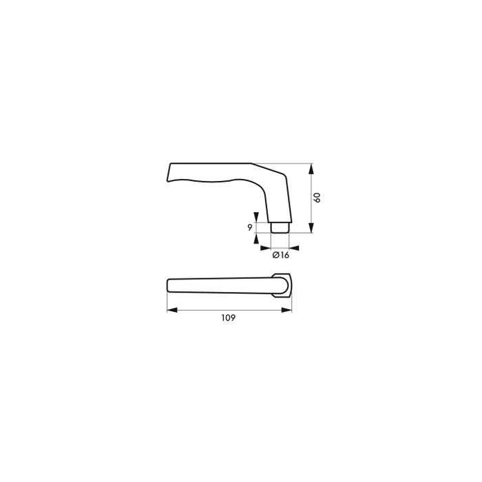 THIRARD - Paire de béquilles pour porte, carré 7mm, 1 portée, argent 2