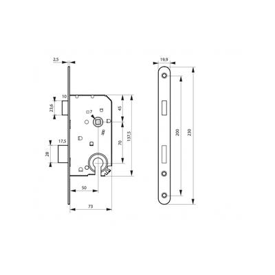 THIRARD - Boitier de serrure magnétique encastrable à cylindre pour porte intérieure à sécuriser, axe 50mm, bouts ronds