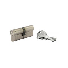 THIRARD - Cylindre de serrure double entrée HG5+, 40x40mm, nickel, anti-arrachement, anti-perçage, anti-casse, 5 clés