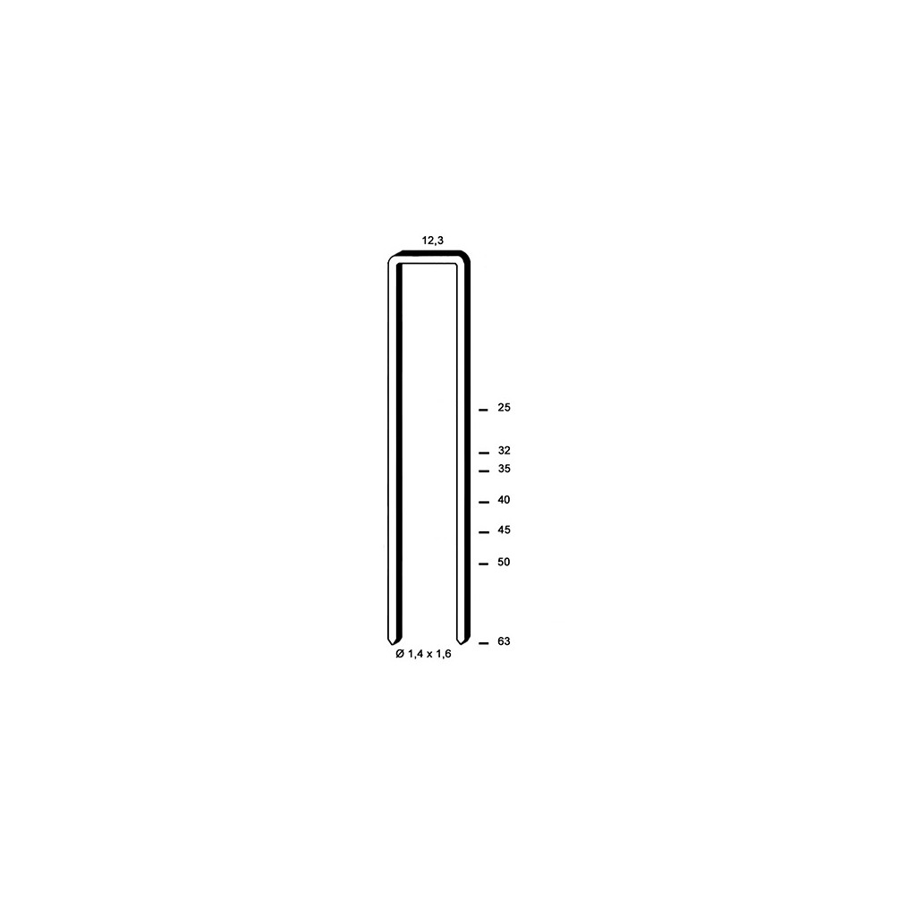 10 000 agrafes galvanisées S-45 - 12,3 x 45 x D. 1,4 x 1,6 mm - 6S-451 - Alsafix