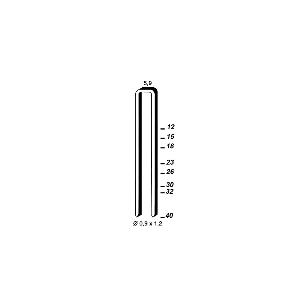 7 800 agrafes galvanisées ES-15 - 5,9 x 15 x D. 0,9 x 1,2 mm - 6ES151 - Alsafix
