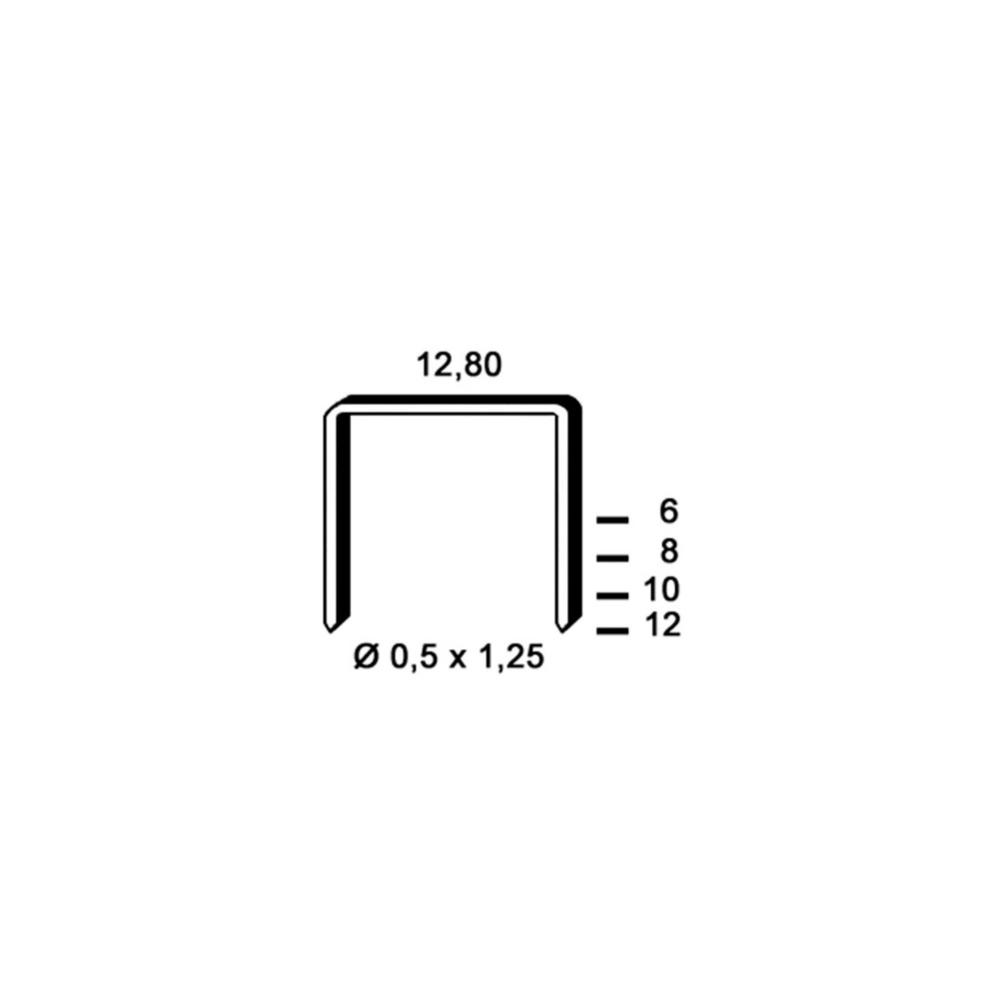 6 000 agrafes galvanisées P-12 - 12,8 x 12 x D. 0,5 x 1,25 mm - 6P-121 - Alsafix