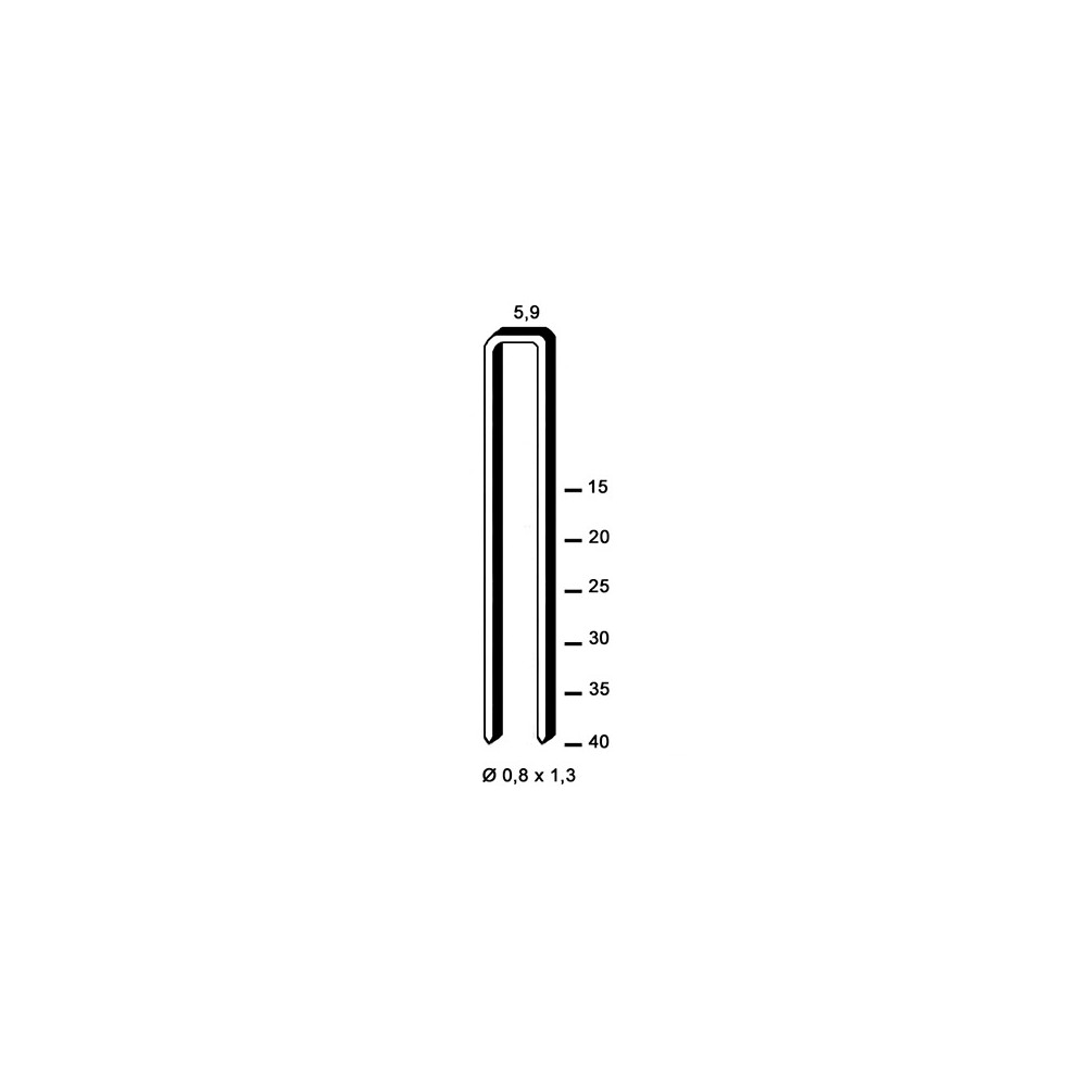 4 000 agrafes galvanisées K-40 - 5,9 x 40 x D. 0,8 x 1,3 mm - 6K-401 - Alsafix