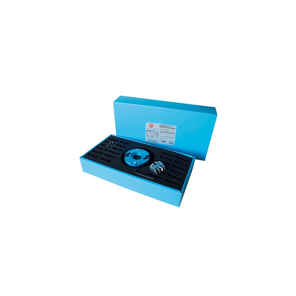 Coffret de porte-outils à profiler D. 100 mm Al. 30 mm Ht. 50 mm et 24 Jeux de fers profilés - 093.50.30.24 - Leman