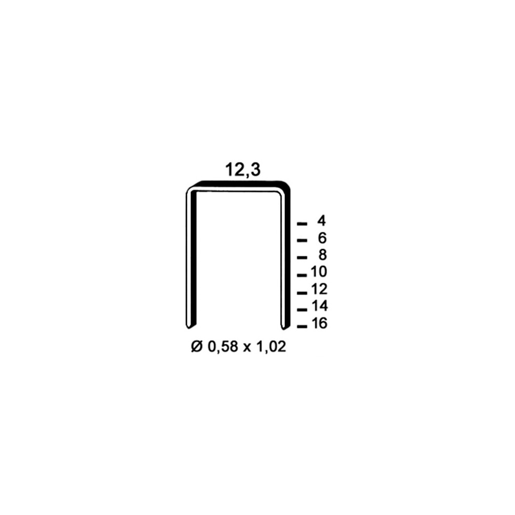 10 000 agrafes galvanisées AD-10 - 12,3 x 10 x D. 0,58 x 1,02 mm - 6AD101 - Alsafix