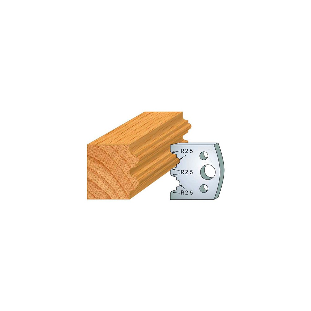 Jeu de 2 fers profilés acier Ht. 40 mm N°108 Double astragale - 800.108 - Leman