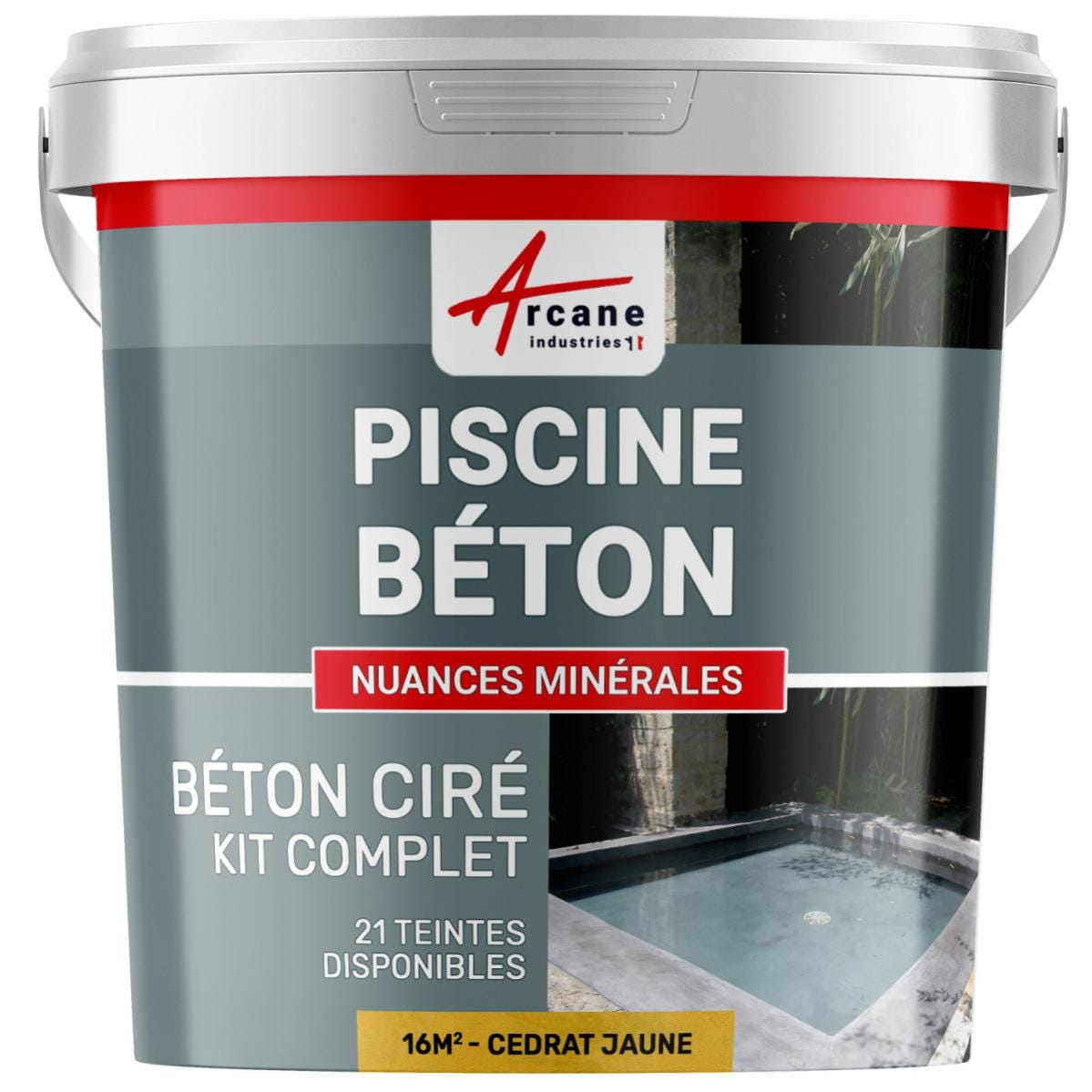 Kit Béton Ciré Piscine Béton - Rénovation et Etanchéité - 16 m² - Cedrat Jaune - ARCANE INDUSTRIES 0