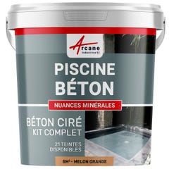 Kit Béton Ciré Piscine Béton - Rénovation et Etanchéité - 8 m² - Melon Orange - ARCANE INDUSTRIES