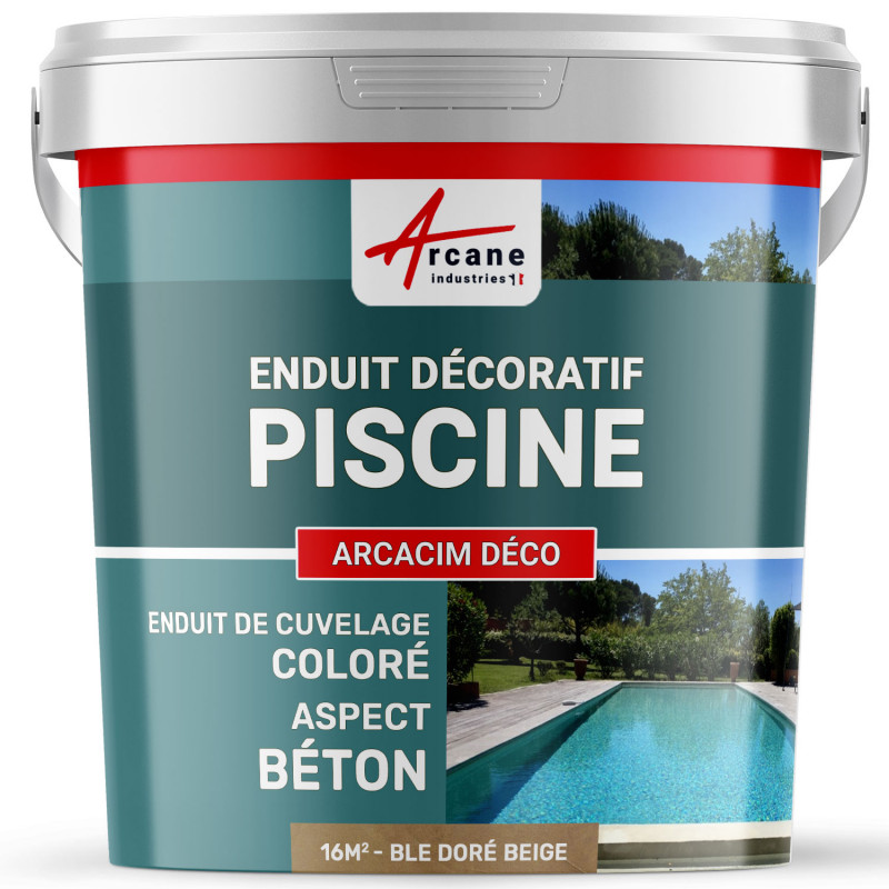 Enduit De Cuvelage Piscine Finition Beton Cire - Arcacim Deco - Blé Doré Beige - Kit De 16m² - Arcane Industries