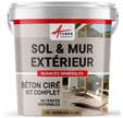 KIT BETON CIRE EXTERIEUR : Pour sol, mur, terrasse, balcon, escalier - 5 m² (en 2 couches) - Barbadine Clair