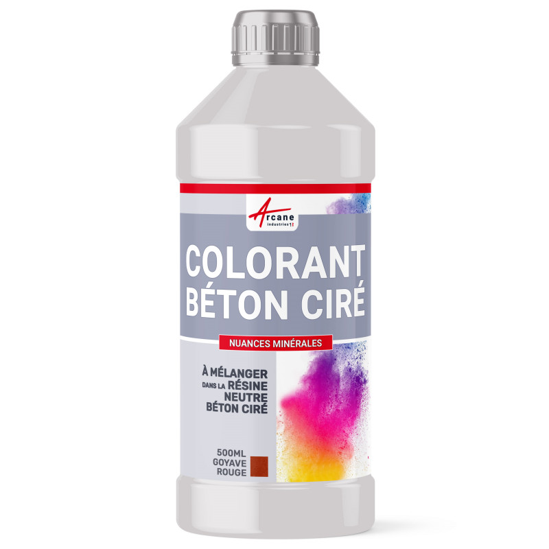 COLORANT POUR BÉTON CIRÉ - 500 ml - Goyave Rouge - ARCANE INDUSTRIES