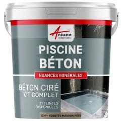 Kit Béton Ciré Piscine Béton - Rénovation et Etanchéité - 32 m² - Rosetto Marron Rose - ARCANE INDUSTRIES