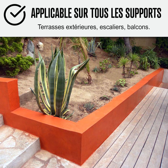 KIT BETON CIRE EXTERIEUR : Pour sol, mur, terrasse, balcon, escalier - 2 m² (en 2 couches) - Rocou Orange Cuivre - ARCANE INDUSTRIES 4