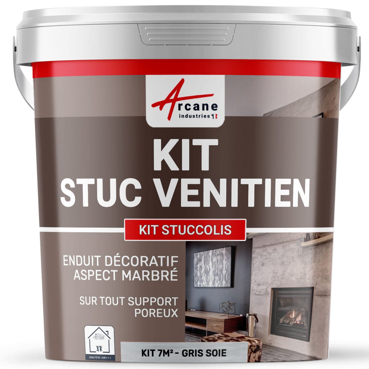 Kit stuc venitien enduit stucco spatulable décoratif - KIT STUCCOLIS Gris Soie - kit jusqu'à 7 m²ARCANE INDUSTRIES 0
