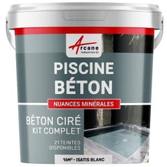 Kit Béton Ciré Piscine Béton - Rénovation et Etanchéité - 16 m² - Isatis Blanc - ARCANE INDUSTRIES