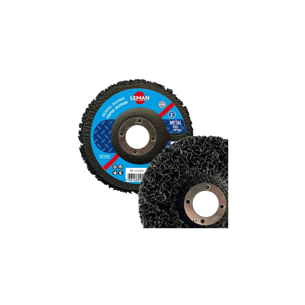 Lot de 10 disques nylon bombés pour bois et métal - D. 180 x Al. 22,23 x Ep. 15 mm - 4118070 - Leman