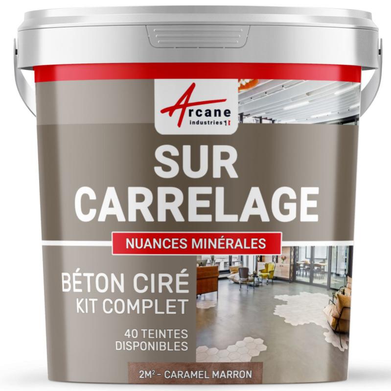 Beton Cire Carrelage Pour Sols Et Murs - Beton Cire Sur Carrelage - Caramel - Marron - 2 M² (2 Couches)