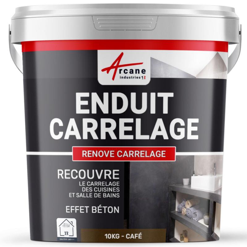 Enduit Carrelage Pour Mur Et Sol - Renove Carrelage - Café - Kit 10 Kg - 6.5m² Pour 2 Couches - Arcane Industries