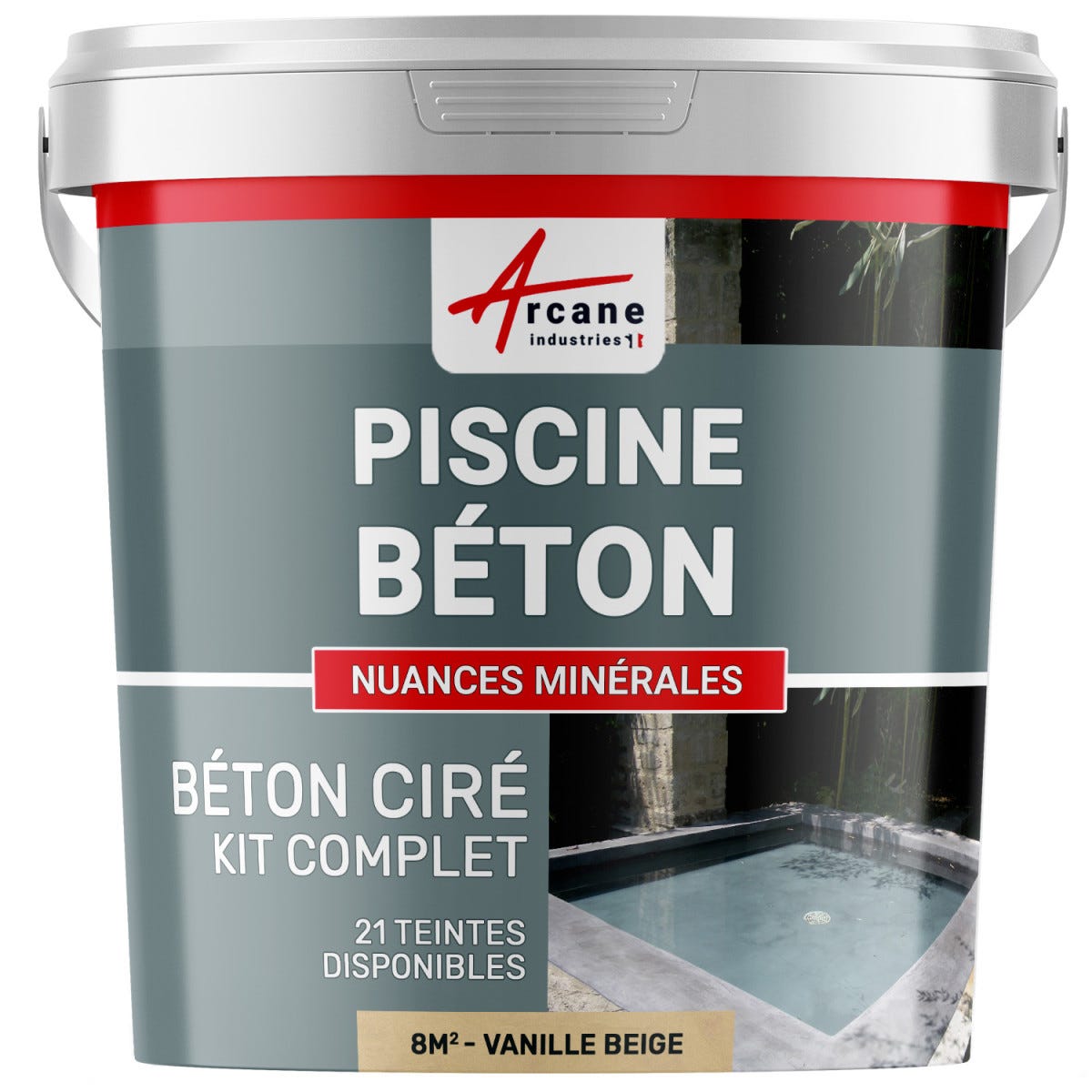 Kit Béton Ciré Piscine Béton - Rénovation et Etanchéité - 8 m² - Vanille Beige - ARCANE INDUSTRIES 6