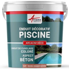ENDUIT DE CUVELAGE PISCINE FINITION BETON CIRE - ARCACIM DECO - 16 m² - Rocou Orange Cuivre - ARCANE INDUSTRIES 0