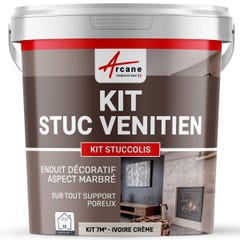 stuc venitien enduit stucco spatulable décoratif - KIT STUCCOLIS Ivoire Crème - kit jusqu'à 7 m²ARCANE INDUSTRIES 0