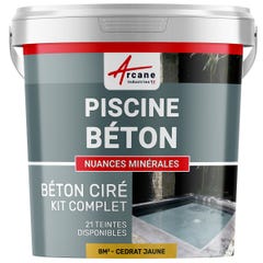 Kit Béton Ciré Piscine Béton - Rénovation et Etanchéité - 8 m² - Cedrat Jaune - ARCANE INDUSTRIES