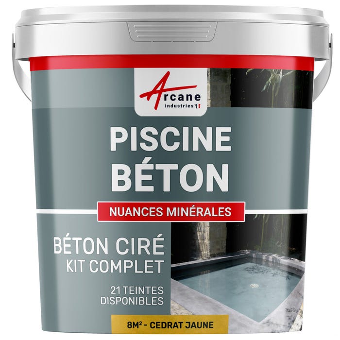 Kit Béton Ciré Piscine Béton - Rénovation et Etanchéité - 8 m² - Cedrat Jaune - ARCANE INDUSTRIES 0