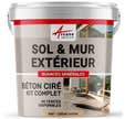 KIT BETON CIRE EXTERIEUR : Pour sol, mur, terrasse, balcon, escalier - 10 m² (en 2 couches) - Creme Ivoire