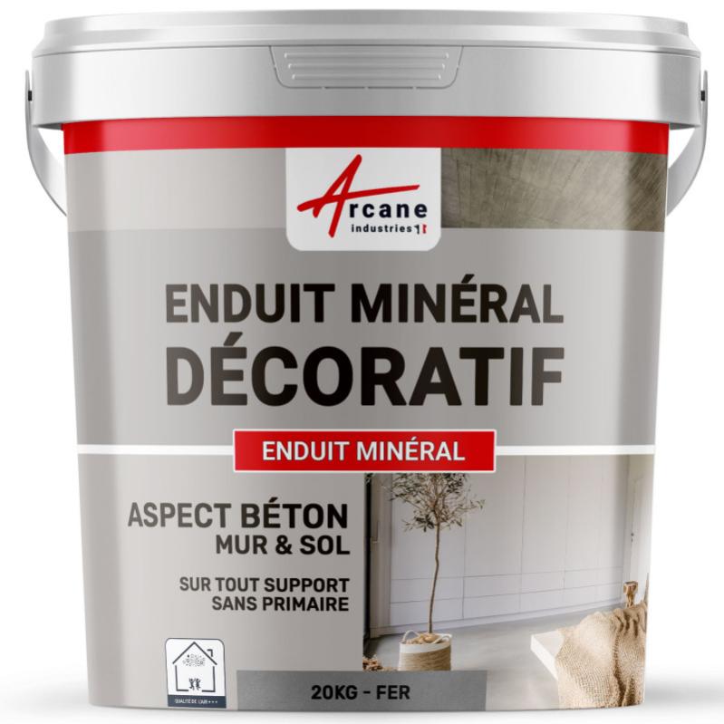 Enduit Minéral Aspect Béton Mur Et Sol - Fer - Kit 20 Kg - 13m² Pour 2 Couches - Arcane Industries