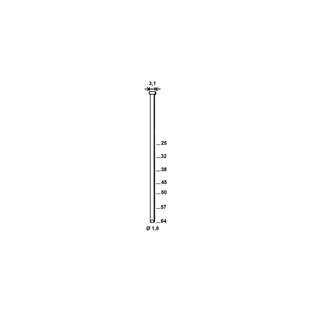 3 780 finettes brads aluminium en bande 34° D. 1,8/3,1 x L. 64 mm DA-64 - 6DA648 Alsafix