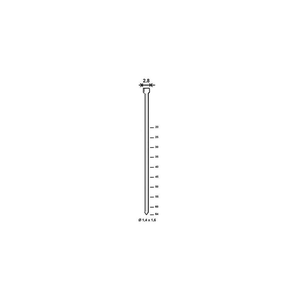 4 000 finettes brads galvanisés en bande D. 1,4/1,6/2,8 x L. 64 mm N-64 - 6N-641 Alsafix