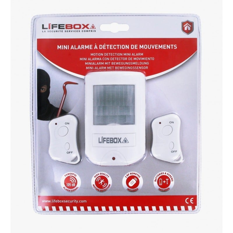 Mini alarme à détecteur de mouvement et 2 télécommandes 1
