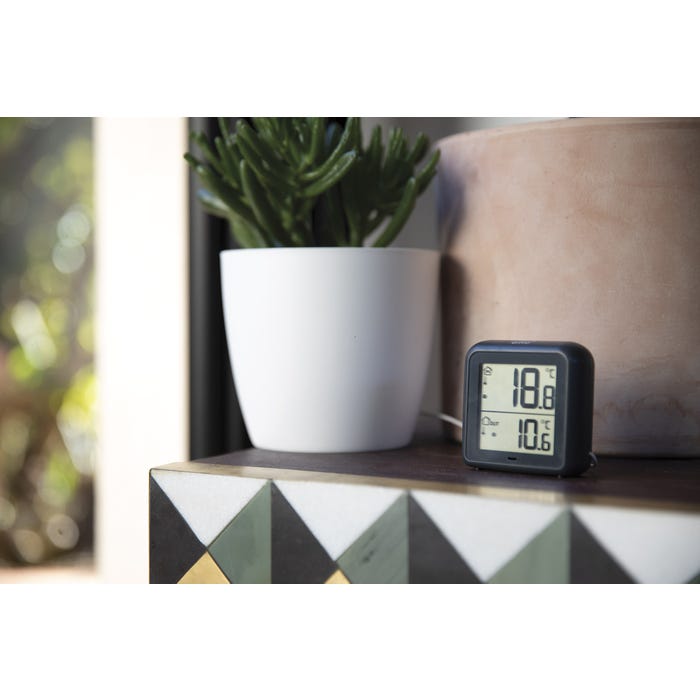 Thermomètre –hygromètre à sonde de température filaire gris anthracite - Otio 3