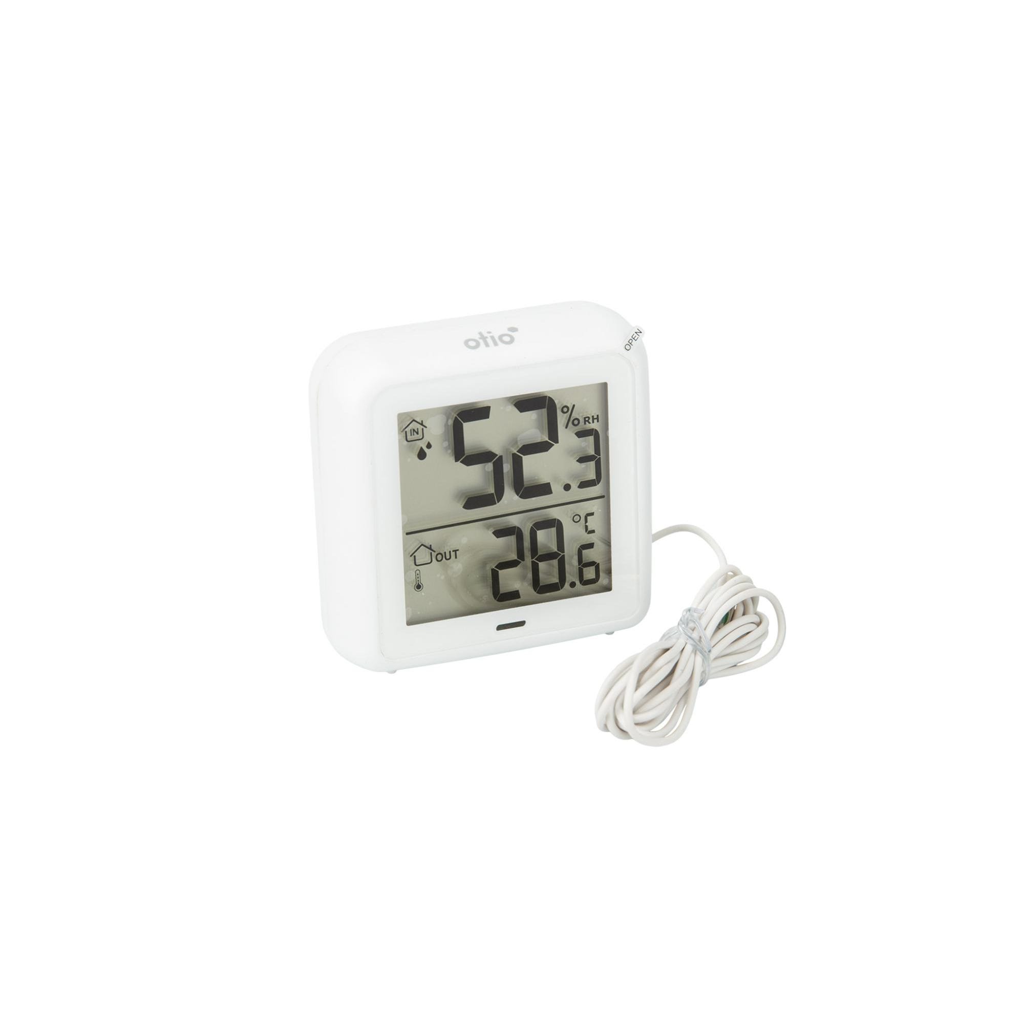 Thermomètre –hygromètre à sonde de température filaire blanc 0