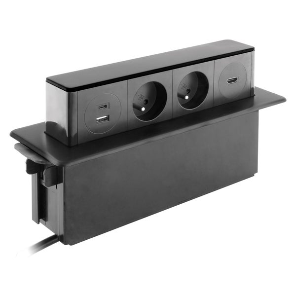 Multiprise d'angle 2P 16A + 2 USB à câbler - Otio ❘ Bricoman