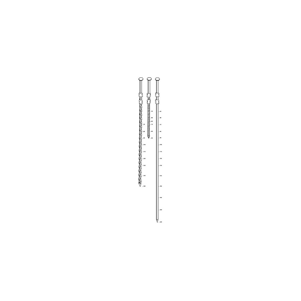 1 500 pointes carrées torsadées en bande P.E 20° D. 3,8 x 110 mm - 20381103 Alsafix