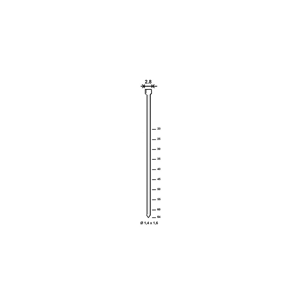 2 500 finettes brads INOX en bande D. 1,4/1,6/2,8 x L. 45 mm N-45 - 6N-459 Alsafix