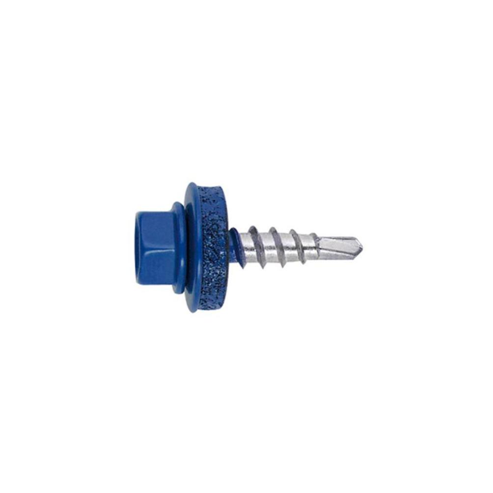 250 vis autoperceuses, tête hexagonale 8 bleu gentiane 4,8 x 19 mm zingué spécial bac acier - AFAZ144819 - Index