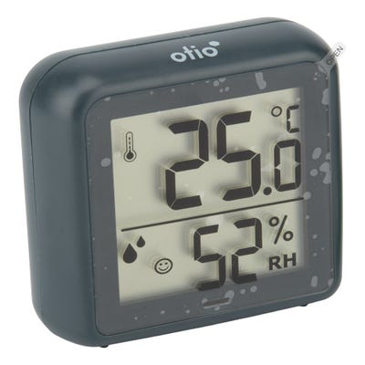 Thermomètre – hygromètre avec capteur sans fil gris anthracite - Otio ❘  Bricoman