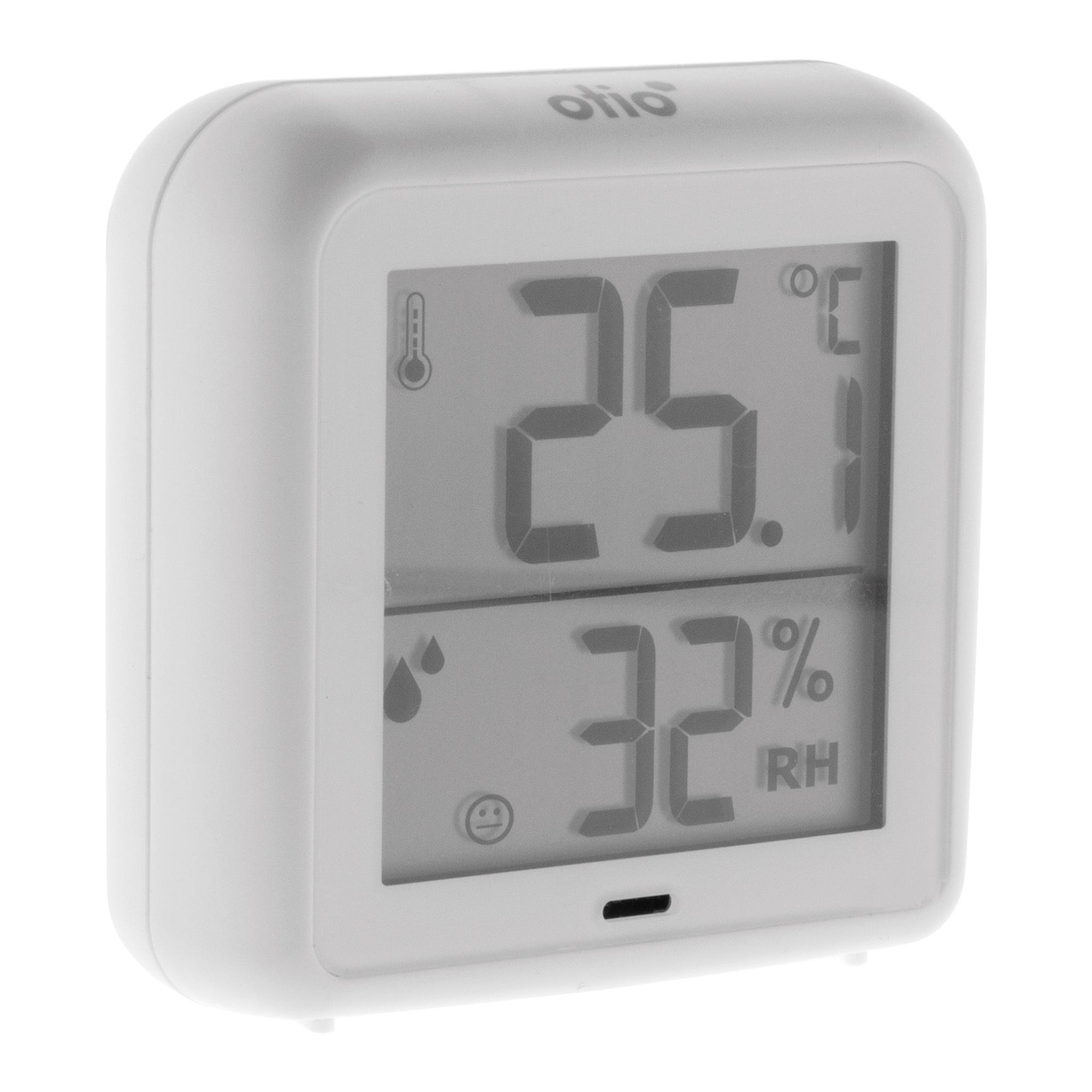 Thermomètre - hygromètre intérieur blanc à piles - Otio 0