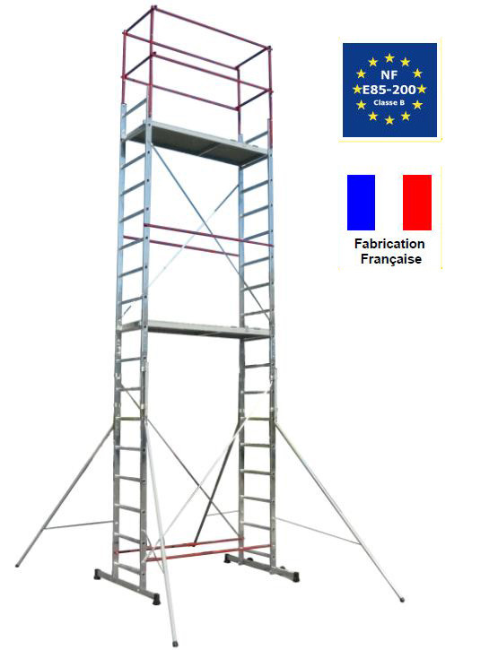 Echafaudage Aluminium C: 150 Kg Haut. Travail 7 m Escalux