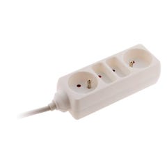 CHACON Bloc multiprise avec interrupteur 3 prises 16 A et 2 sorties USB 2  A, cable 1,5 m blanc ❘ Bricoman