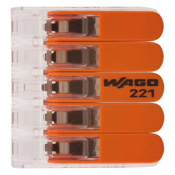 Wago minibornes automatiques 3 entrées 0,5 - 2,5 mm² orange 10 pièces